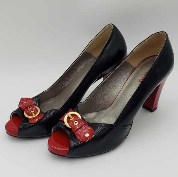 Beso sz 8 red and black heels - Picture 3 of 12